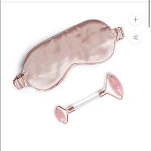 Zoë Ayla Rose Quartz Face Roller and Sleep Mask